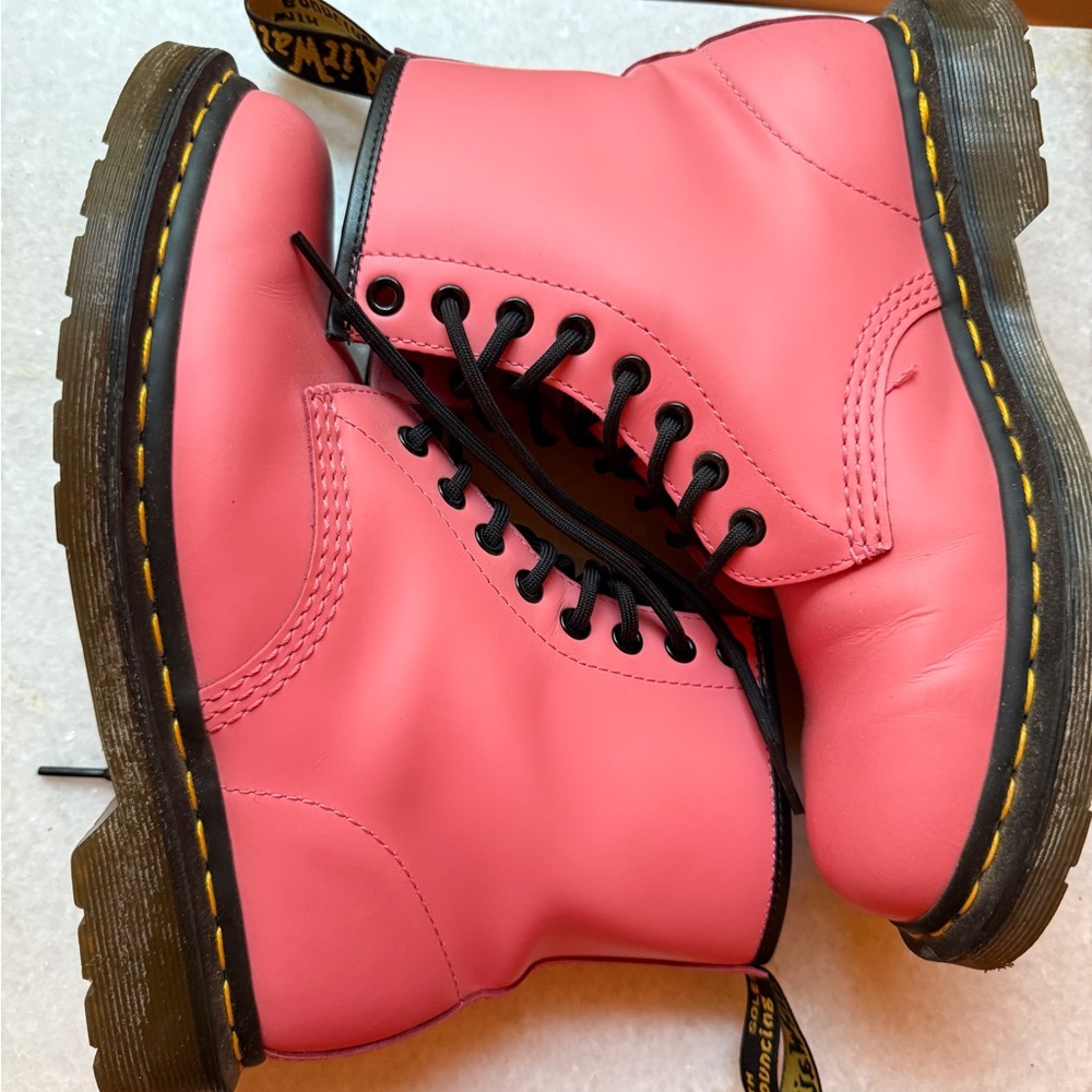 Dr. Martens Pink Lace Up Boots | Size 8
